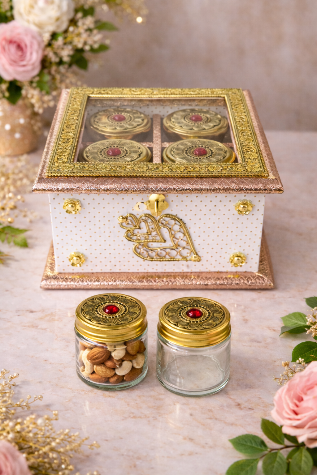 Unique design Four jar hamper gift set