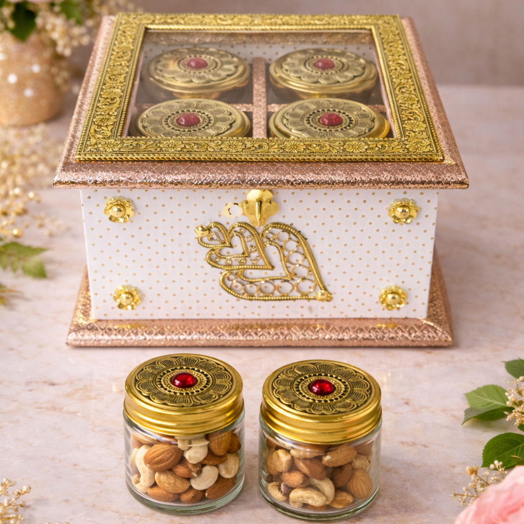 Unique design Four jar hamper gift set